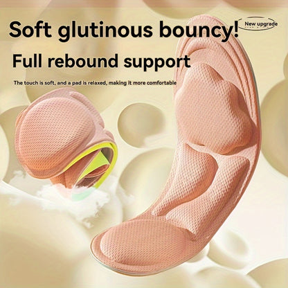 Cherry Blossom Pink Women's 6D Cloud Insoles – Thick, Comfortable & Breathable for Sports and Casual Wear