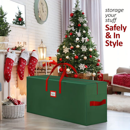 Large Christmas Tree Storage Bag - Waterproof, Heavy-Duty Bag for Detachable Trees up to 9 Feet, Dual Zipper, Durable Handles, 20/30in x 15in x 48/65in, Ideal for Festive Home Organization