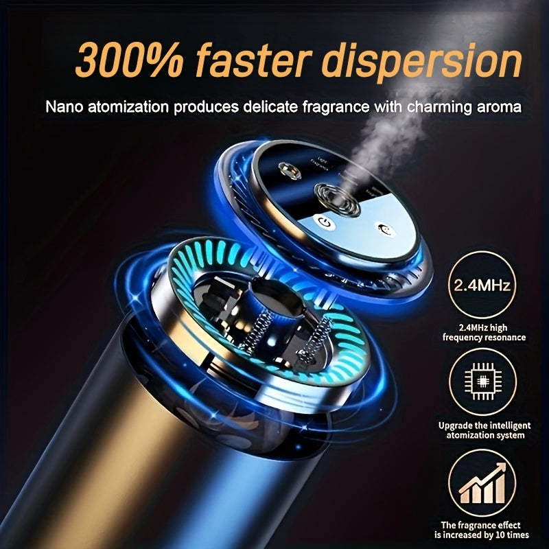 Smart Car Air Freshener 50ML – Premium Essential Oil Diffuser with Star Projector – Automatic, Long-Lasting Natural Fragrance – Odor Remover with 300 Days of Freshness – Ideal Car Accessory for Lovers