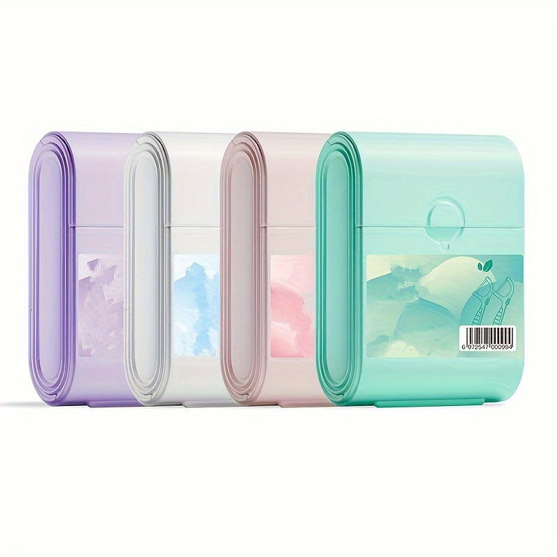 1pc Double Layer Boxed 52pcs Mint Dental Floss Sticks - Disposable, Layered Storage, Portable Dental Floss Box
