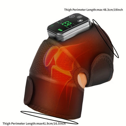 Cordless Knee & Shoulder Massager with Heat – Heated Vibration Brace for Knee, Elbow & Shoulder Pain Relief, 3 Adjustable Modes