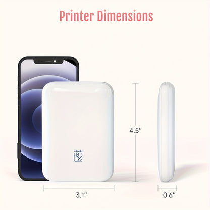 HPRT Wireless Portable Mini Color Printer - Free 5 Sheets of ZINK Paper, High Definition Color Reproduction, Direct Mobile Printing for iOS/Android Devices
