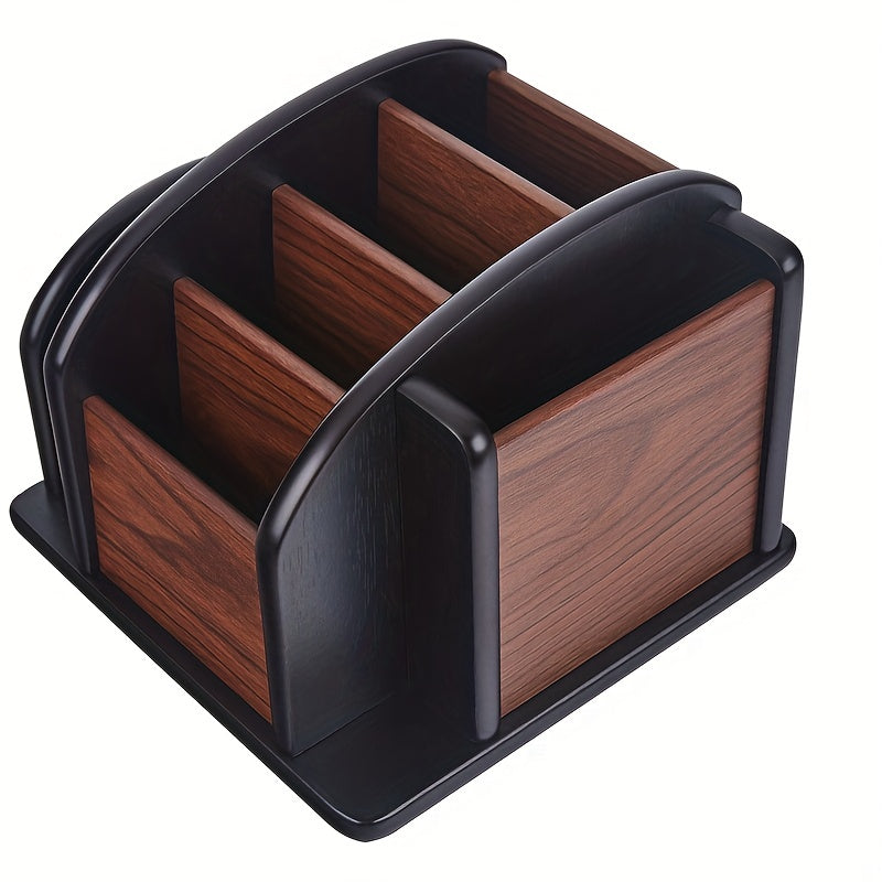 Creative Multi-Purpose Desktop Storage Box | Wooden Remote Control Holder and Office Organizer | Pen Holder for Desk Items