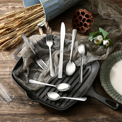 48-Piece Stainless Steel Tableware Set – Durable, Modern Cutlery for Restaurants, Hotels, Family Gatherings, and Outdoor Events – Premium Quality, Rust-Resistant, Easy to Clean