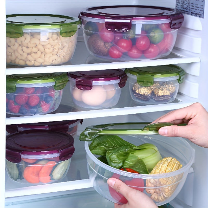 4 Piece Large Capacity Transparent Plastic Refrigerator Storage Boxes – Airtight, Stackable, Space-Saving Containers for Fruits, Vegetables, Meat, Eggs, Dumplings – Easy Clean, Fresh Preservation