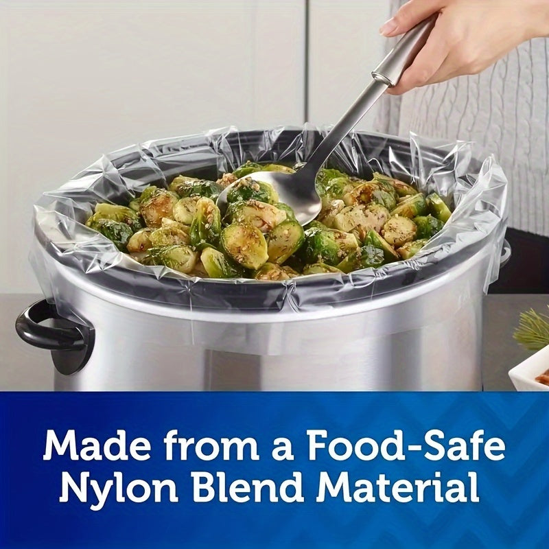 10pcs BPA-Free Slow Cooker Liners - Disposable, Fits 3QT to 8QT Pots, Oval & Round Compatible - Kitchen Essentials, 13" x 21"