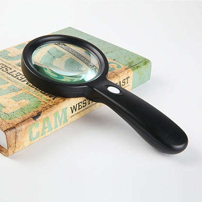 10X Lighted Magnifying Glass – Handheld Large Reading Magnifier with 12 LED Lights, Ideal for Seniors, Repair, Coins, and Reading