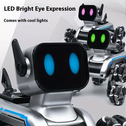 2024 Upgraded 8WD Stunt Robot Dog - Dual-Electric, Eight-Wheeled, Intelligent Gesture Control, Spray Drift and Climbing Features, Deformable Electric Toy Car, Ideal Children's Gift