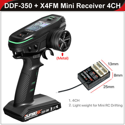 DUMBORC 2.4G 10CH Digital Radio Remote Controller – DDF-350 Transmitter with Receiver for RC Car, Boat, Tank, LCD FHSS System