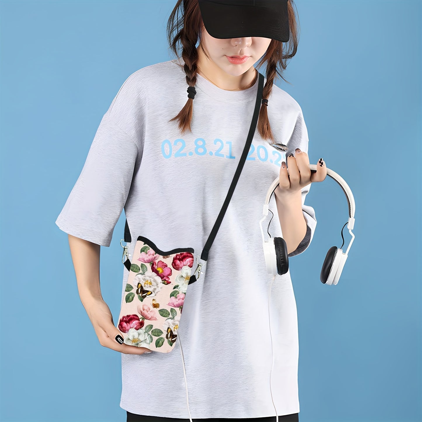 Shockproof Phone Pouch with Adjustable Lanyard - Versatile Print Design, Compatible with Multiple Models