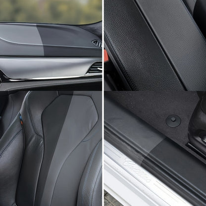 Car Interior Renewal Kit - Crystal Plating Wax for Dashboard and Plastic, Faux Leather Seat Restorer and Tire Shine Coating