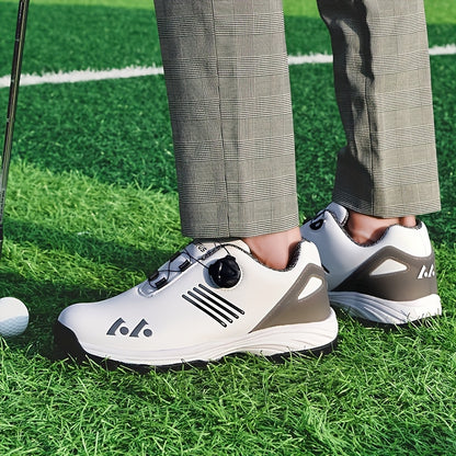 Men's Golf Shoes - Waterproof, Non-Slip Sports Sneakers with Swivel Button for Maximum Comfort