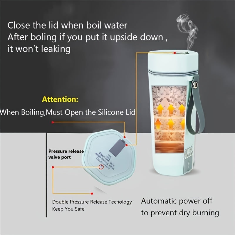 350ML Rapid Boil Electric Kettle - Fast Heating, Detachable US Plug, Auto Shut-Off, Portable for Travel and Home Use