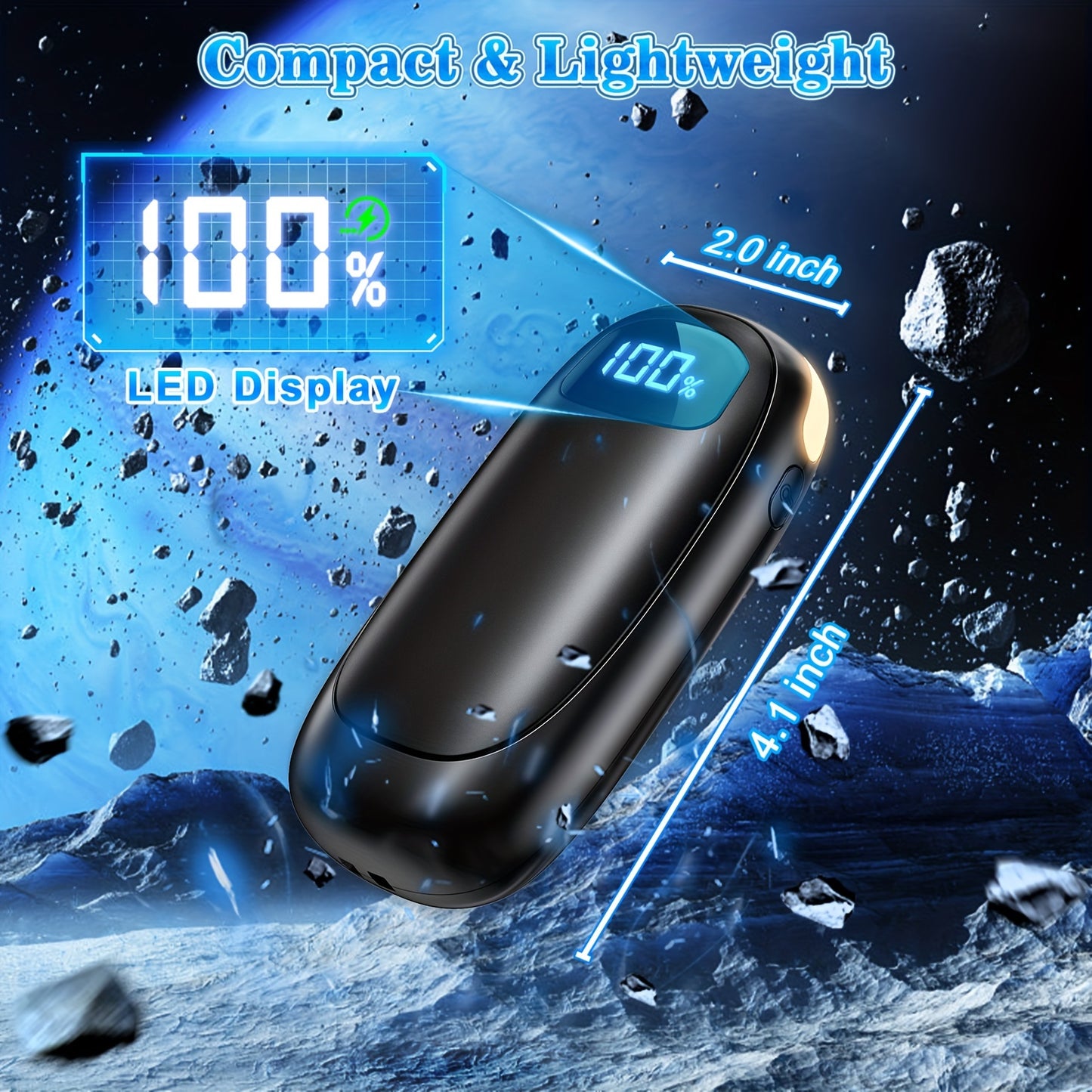 Rechargeable Hand Warmers 2 Pack - 14000mAh Electric Pocket Heater with 16 Hours Warmth, Dual-Sided Heating Up to 131°F - Ideal for Raynaud's, Hunting, Golfing and Camping