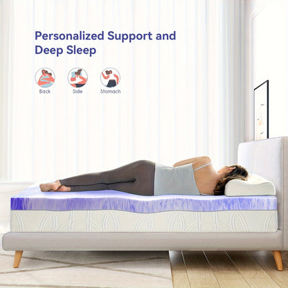 Cooling Gel Infused Memory Foam Twin Mattress Topper: Ventilated Swirl Foam Pad for Pressure Relief & Back Pain,  Bed Topper for Body Support, CertiPUR-US Certified