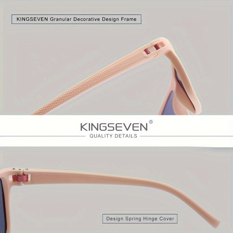 KINGSEVEN Delight Polarized Glasses – Premium TR90 Frame, Square Fashion – Casual and Leisure Eyewear for Men & Women – Ideal for Outdoor Sports, Parties, Travel, Driving, Fishing, and Photo Prop
