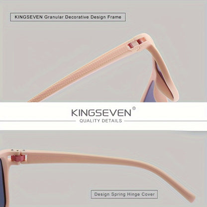 KINGSEVEN Delight Polarized Glasses – Premium TR90 Frame, Square Fashion – Casual and Leisure Eyewear for Men & Women – Ideal for Outdoor Sports, Parties, Travel, Driving, Fishing, and Photo Prop