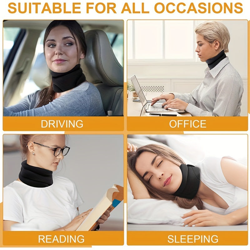 Adjustable Soft Foam Cervical Collar – Universal Neck Support Brace, Memory Foam Filling, Cotton Blend Cover, V-Shaped Chin Support, Sleep Aid for Men and Women