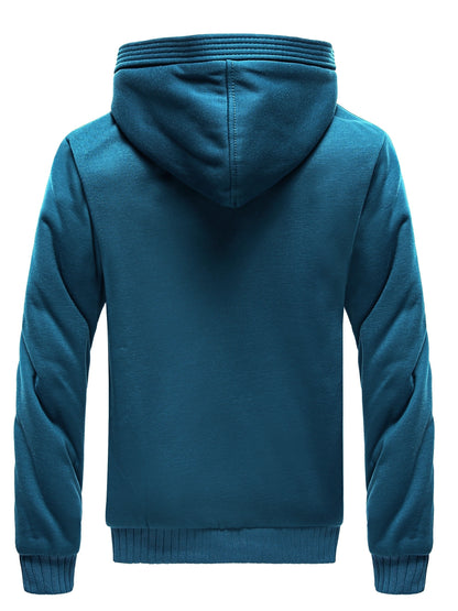 Winter Warm Fleece Zipper Hooded Jacket – Color Block Casual Hoodie – Women's Clothing