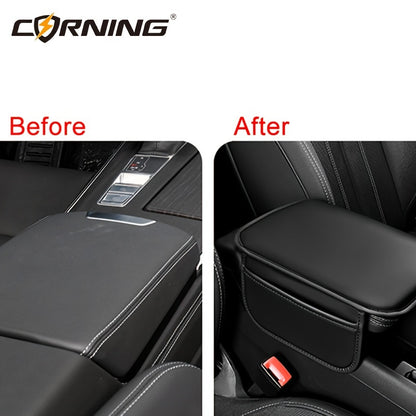 CORNING Luxury Faux Leather Car Armrest Pad – Waterproof, Extended and Heightened Center Console Cushion for Enhanced Comfort