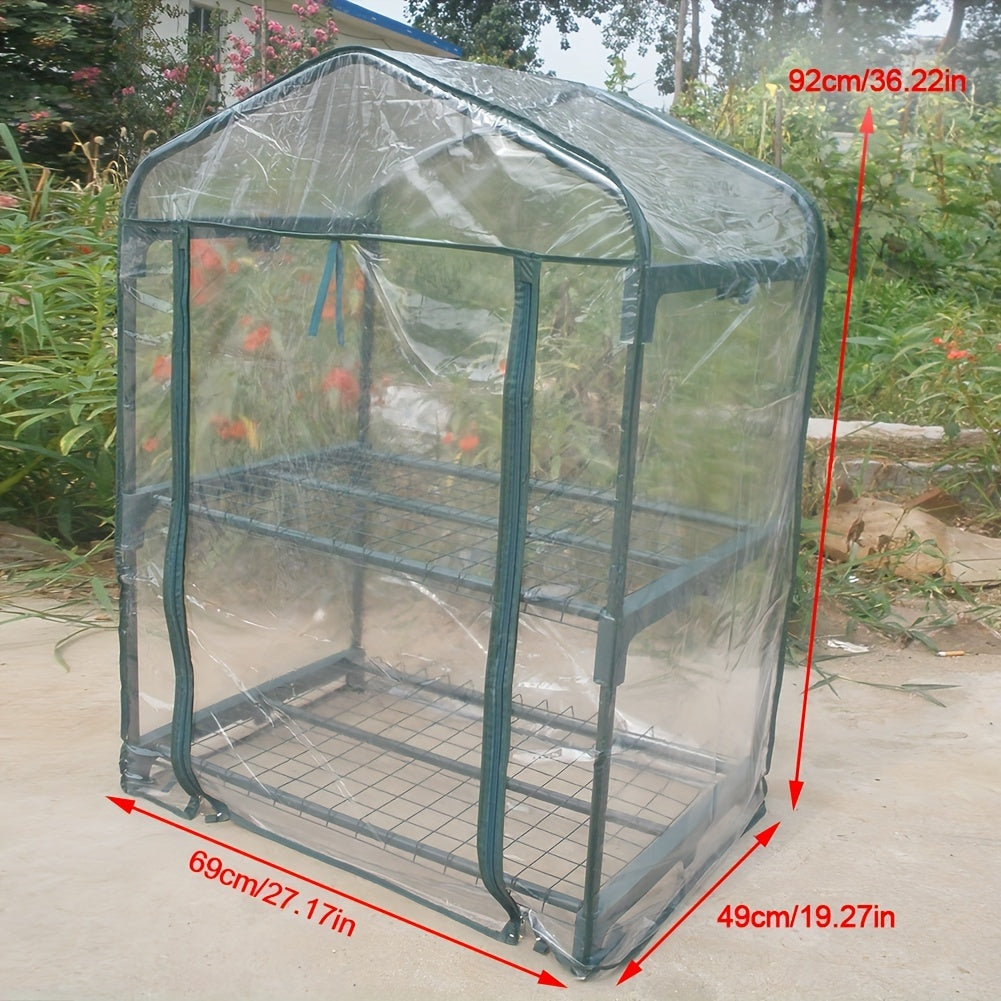 Mini Portable Greenhouse – PVC Garden Greenhouse for Outdoor Flower Plants, Warm Greenhouse ( Iron Stand Not Included )