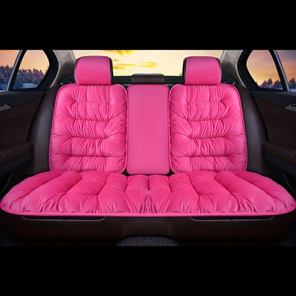 Thickened Winter Car Rear Seat Cushion – Warm Plush Cushion for 5-Seater Cars with Backrest, Single Chair Cushion