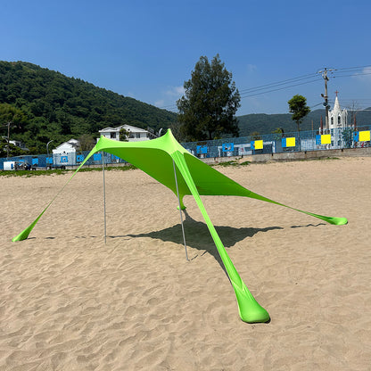 Outdoor Beach Tent Sun Shelter – Windproof UPF50+ Portable Camping Canopy for Family