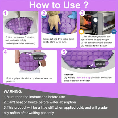 Reusable Gel Ice Pack Wrap for Knee Injuries – Hot/Cold Compress Therapy for Arthritis, Meniscus Tear and ACL – Purple