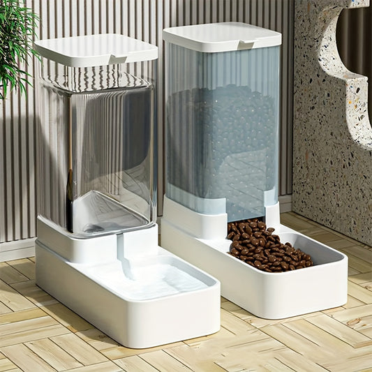 Automatic Dog Feeder & Water Dispenser – Plastic Gravity Food and Water Dispenser Set – 1pc/2pcs