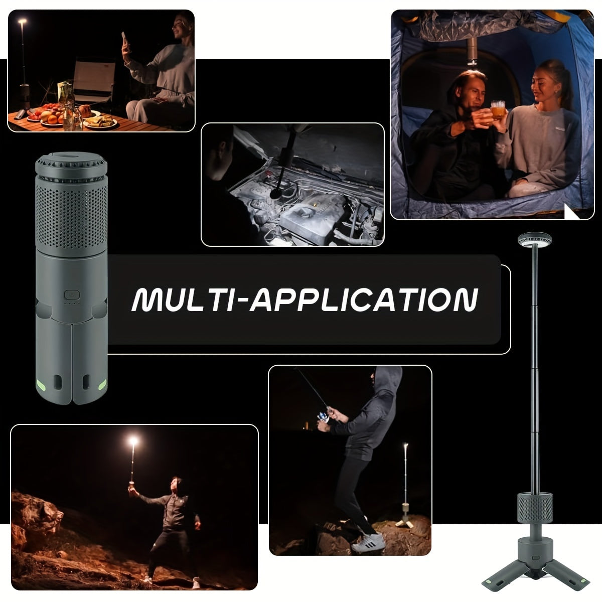 Topsky Multifunction Camping Light - Magnetic and Telescopic Rechargeable Lantern - Portable Outdoor Light for Adventure, Hiking, Emergency - Camping Essentials