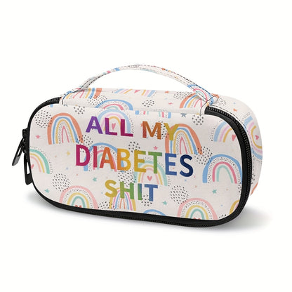 Rainbow Pattern Portable Insulin Insulated Storage Bag - Travel-Friendly Insulin Storage Box for Diabetic Patients