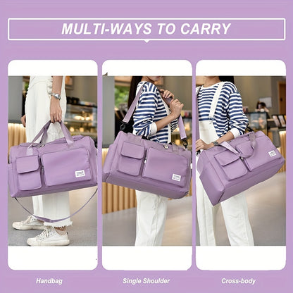 Large-Capacity Travel Luggage Bag - Portable Sports Zipper Handbag, Multifunctional Overnight Bag for Daily Use, Unisex