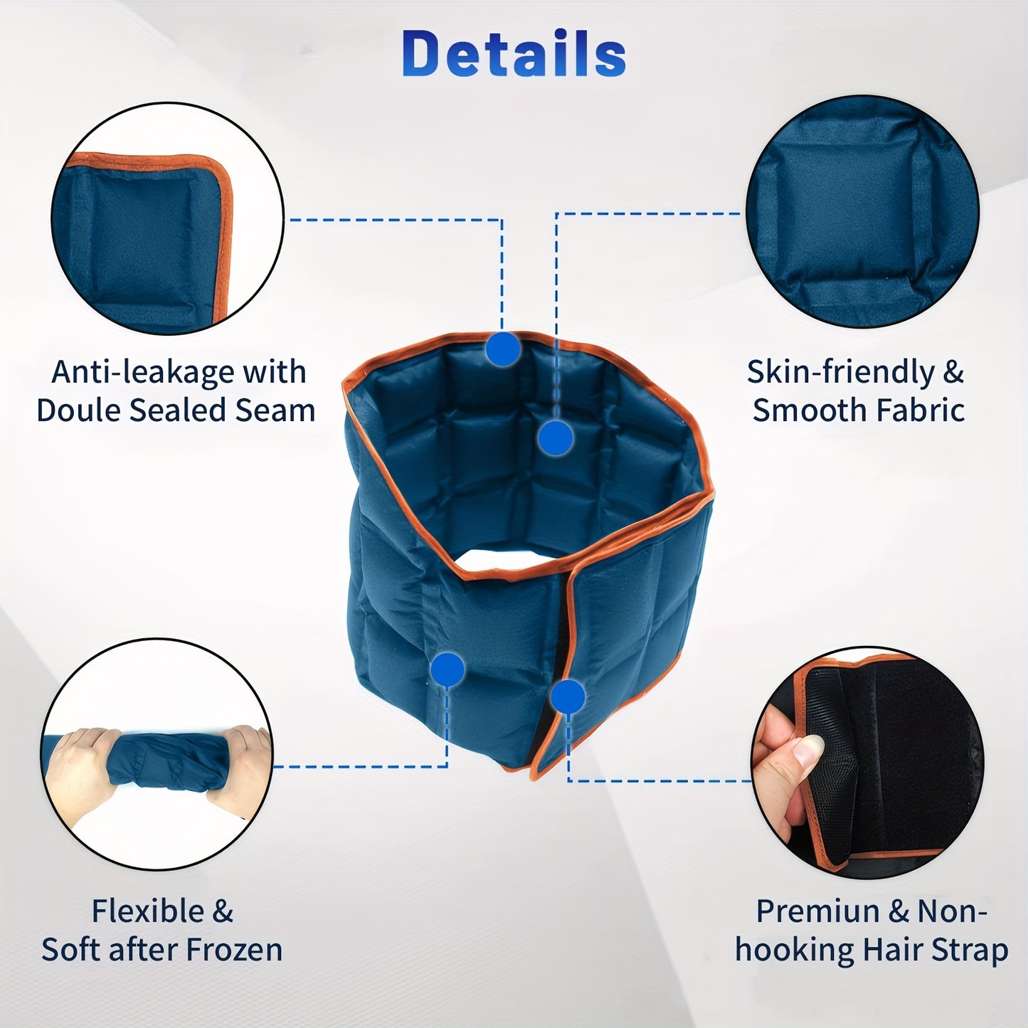 Reusable Neck Ice Pack - Hot and Cold Gel Wrap for Pain Relief, Surgery Recovery, Sports Injury, Swelling, and Bruises