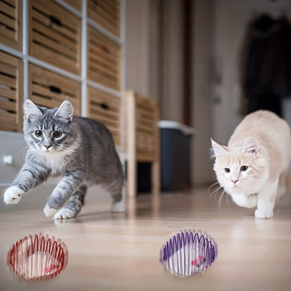3pcs Interactive Cat Toy Set - Colorful Spring, Rolling Balls and Mouse Toys for Entertained Cats