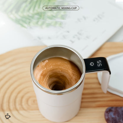 Fully Automatic 304 Stainless Steel Mixing Cup with Temperature Display – Portable Coffee Cup for Home and Office
