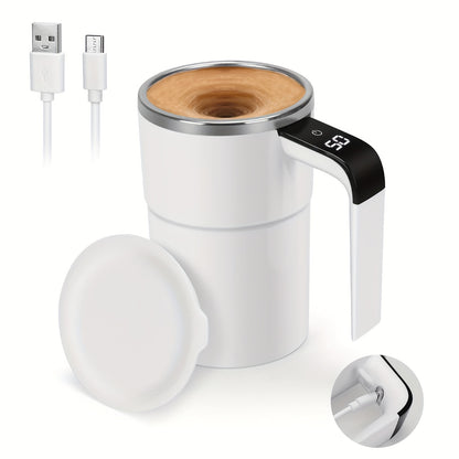 Fully Automatic 304 Stainless Steel Mixing Cup with Temperature Display – Portable Coffee Cup for Home and Office