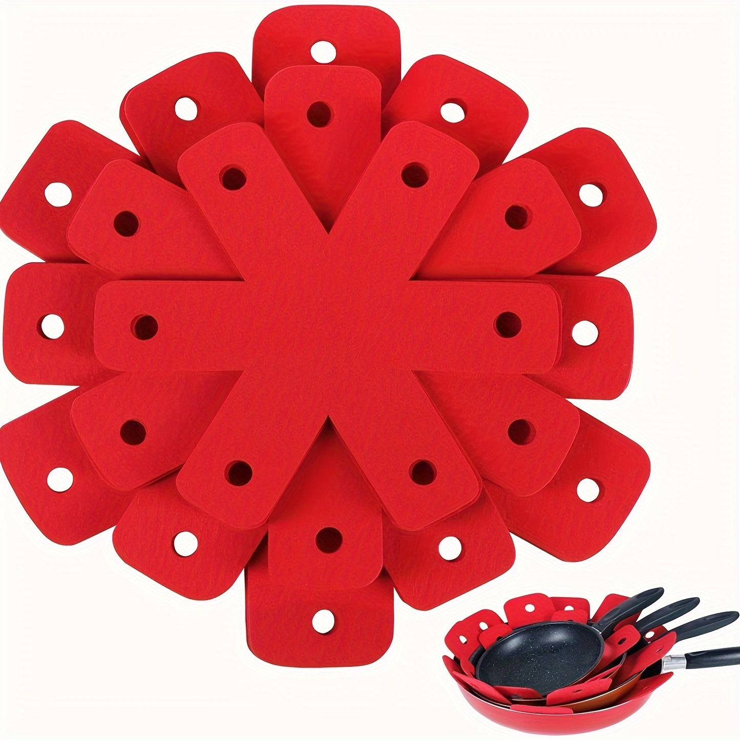 6pcs Floral Hexagonal Placemats - Non-Woven Fabric Heat Insulation Table Mats for Kitchen and Room Decor