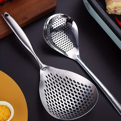 Stainless Steel Large Colander Skimmer – Kitchen Strainer for Frying and Hot Pot, Durable Draining Accessory for Cooking and Baking
