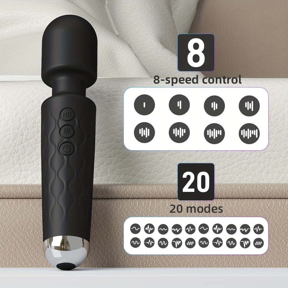 Ultra-Compact 8-Speed Portable Electric Massage Stick - Professional Muscle Relaxation Equipment for Body, Back, Neck, Legs, Waist | Easy to Carry, High-Speed Drive Motor, Elegant Design