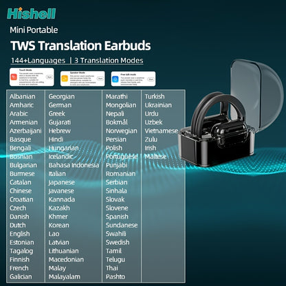144 Language Instant Translator Earbuds – Smart Headset for Seamless 2-Way Communication, Music, and Calls – iOS and Android Compatible