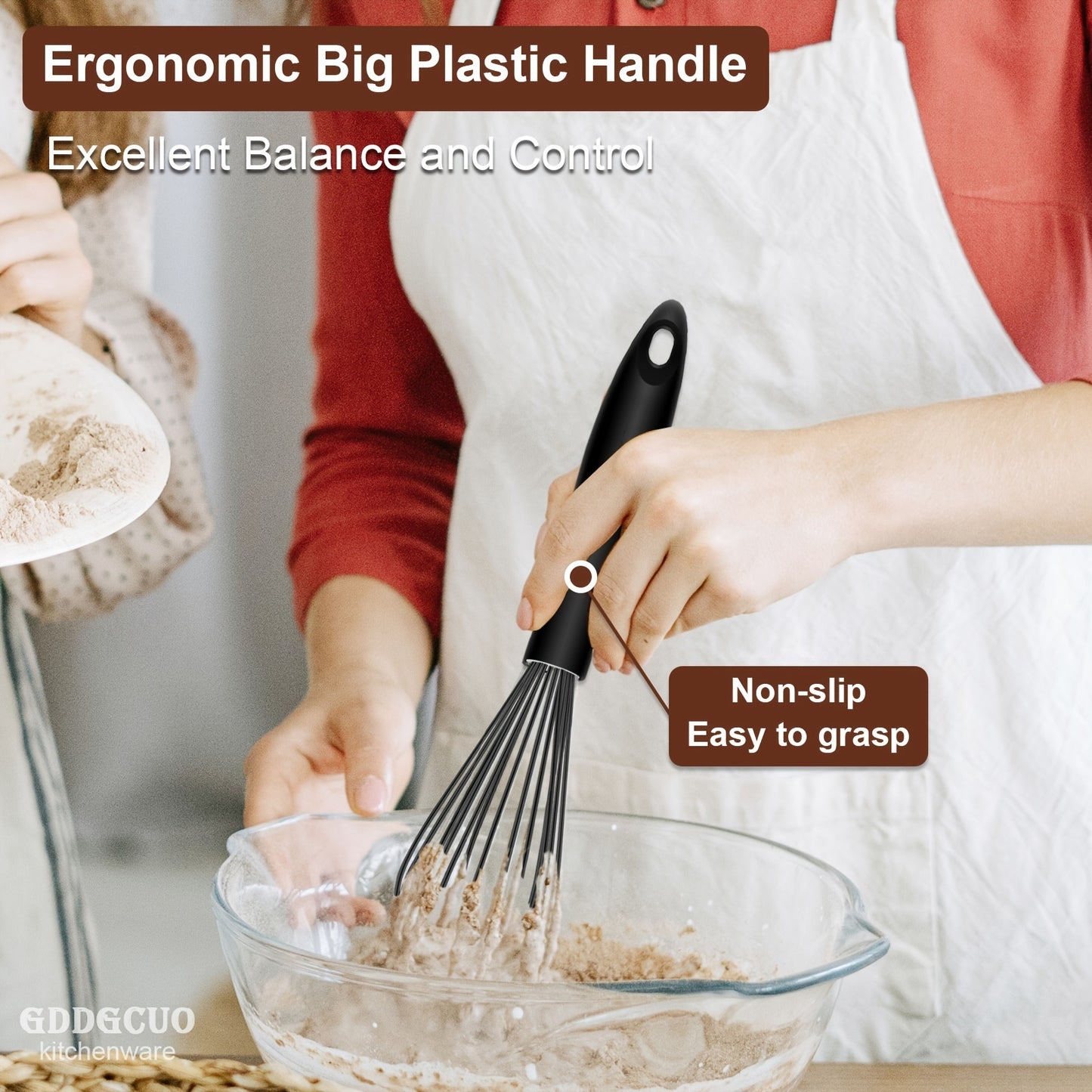 3 Piece Silicone Egg Whisk Set - Manual Egg Beater for Baking and Kitchen Us