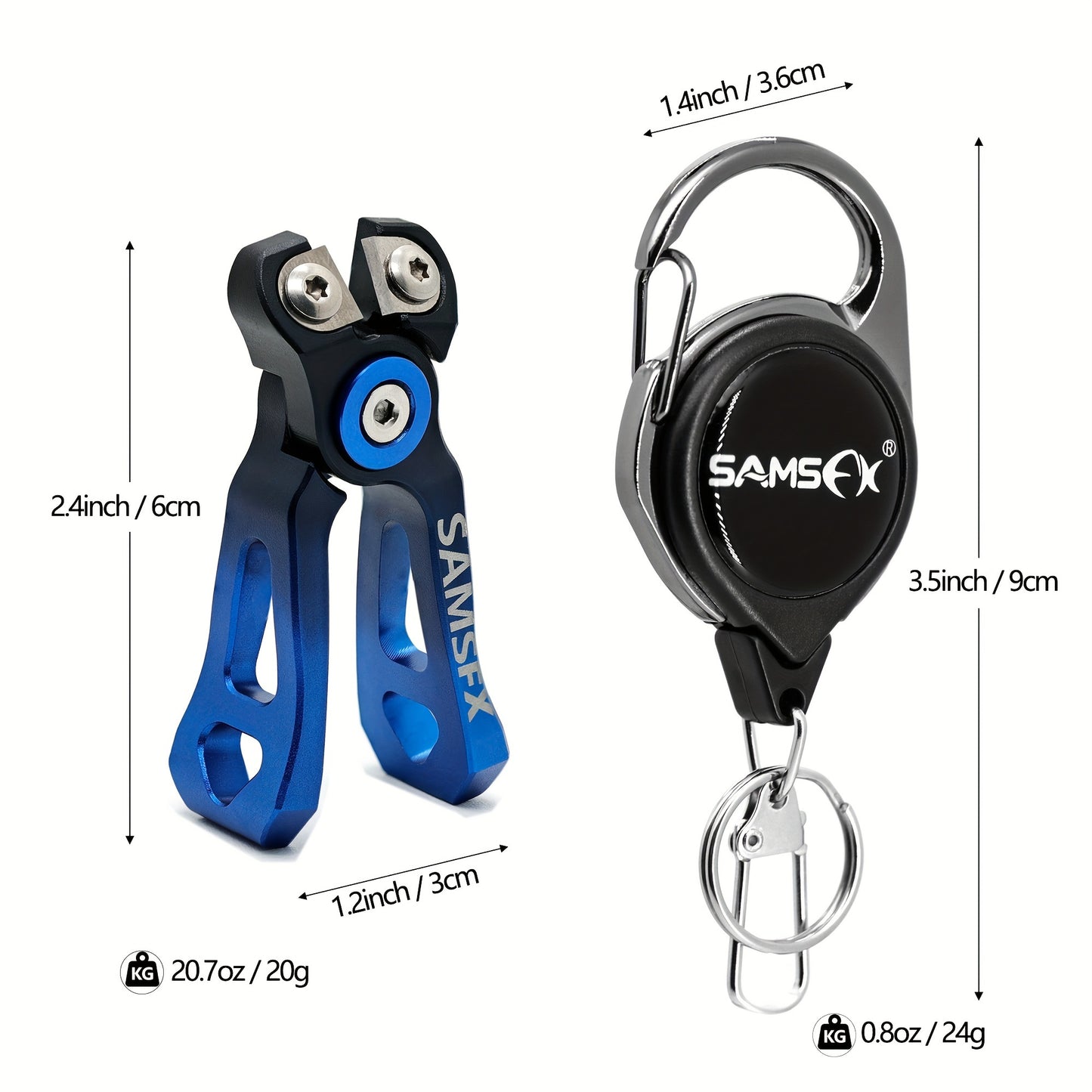 SAMSFX Fishing Scissors with Retractor Combo - Nipper, Wire Clipper, and Line Cutter, Essential Angler Tool for Easy, Precise Cuts with Tether Attachment