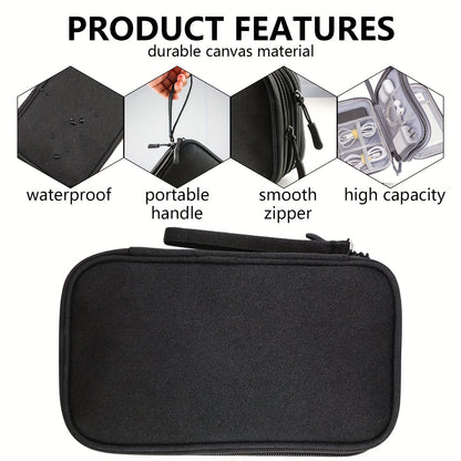 8 Compartment Travel Organizer with Waterproof Pockets - Ideal for Organizing Electronics and Accessories on the Go