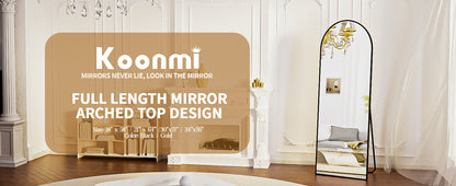 Arched Full Length Mirror – 71"x26" Full Body Floor Mirror, Standing, Hanging or Leaning Wall Mount with Stand