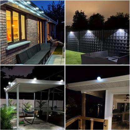 6 Pack Solar Fence Lights – 3 LED Gutter & Garden Landscape Lighting, Auto On/Off for Fences, Enclosures & Outdoors