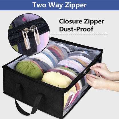 Large Capacity Hat Storage Box – Holds Up to 40 Hats, Multi-Purpose Storage for Toys, Books, DVDs – Space-Saving for Wardrobe, Under-Bed, Bedroom, Dormitory