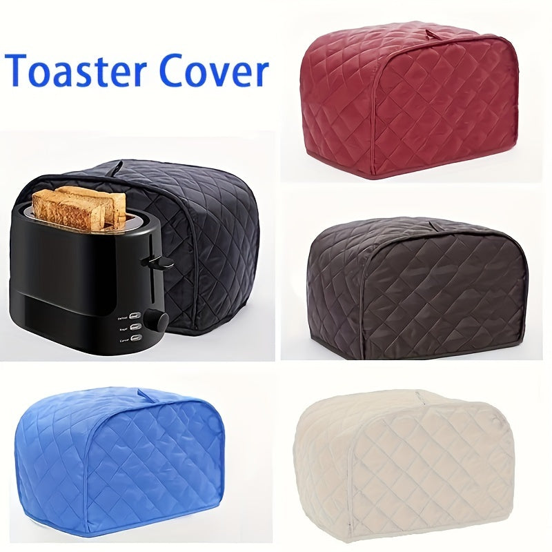 Toaster Cover - Quilted Polyester Fabric for 2 and 4 Slice Toasters - Dust-Proof with Fingerprint Protection, Fits Most Standard Models