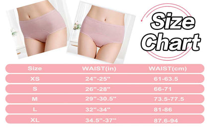 5Pcs Women’s Protective Cotton Menstrual Panties | Breathable Leakproof Briefs & Postpartum Underwear