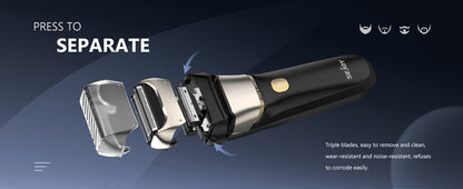 Sejoy Electric Razor for Men – 3-Blade Foil Shaver with 7500 RPM High-Speed Motor & Digital Power Display