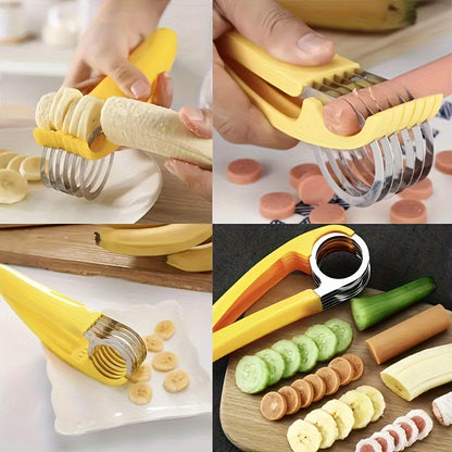 Banana and Cucumber Slicer – Stainless Steel Blade Kitchen Gadget for Easy Fruit & Vegetable Slicing